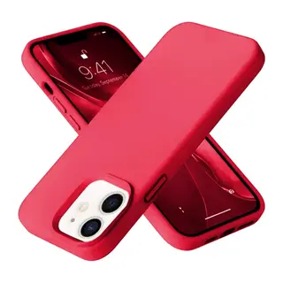 Apple iPhone 12 Kılıf Nano içi Kadife Silikon - Kırmızı