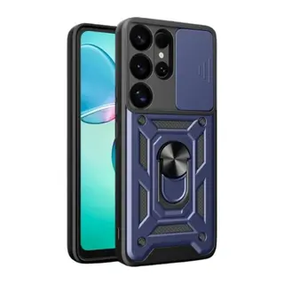 Samsung Galaxy S25 Ultra Kılıf Pars Lens Yüzüklü Silikon - Lacivert