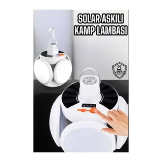 Katlanabilir Taşınabilir Kamp Lambası Işıldak Beyaz Işık Güneş Enerjili Solar Aydınlatma