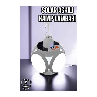 Güneş Enerjili Solar Aydınlatma Kamp Çadır Lambası Şarjlı Ampül Led Şarjlı El Feneri Işıldak