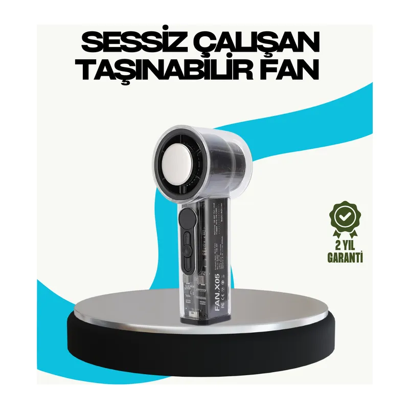 Sessiz Çalışan Taşınabilir Fan | USB Şarjlı ve Kompakt Tasarım