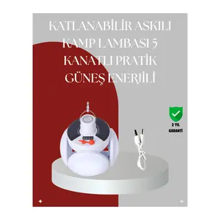 360 Derece Katlanabilir Solar LED Aydınlatma Çadır Lambası