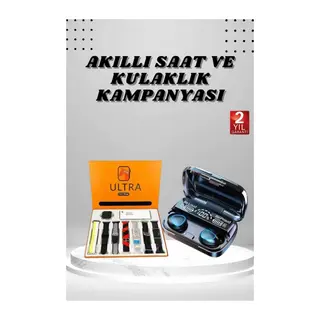 Yeni Model Akıllı Saat ve Kulaklık Kampanyası Nabızz Ölçer Bluetooth Bağlantılı Uzun Pil Ömrü
