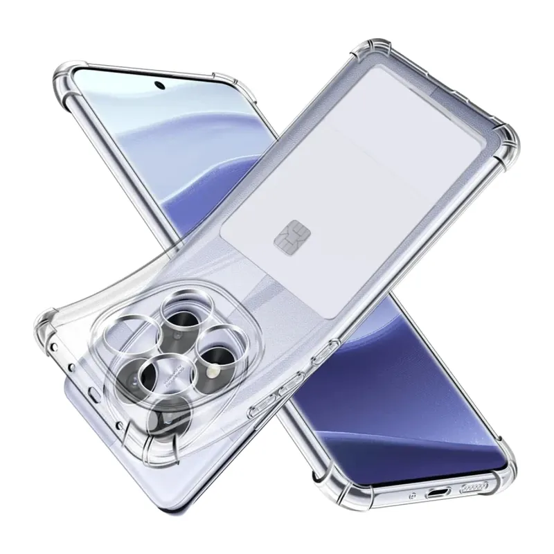 Xiaomi Redmi Note 14 Pro 4G Kılıf Kart Şeffaf Silikon - Şeffaf