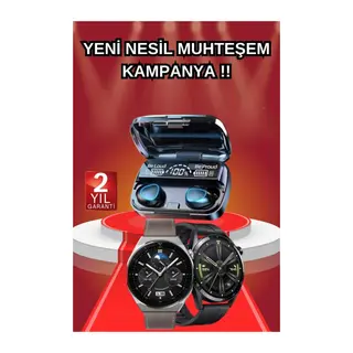 İkili Set Akıllı Saat Ve Bluetooth Kulaklık Kablosuz Uzun Pil Ömrü Spor Modları