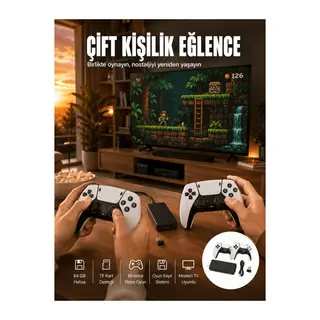 HDMI Girişli Retro Oyun Çubuğu 2 Kişilik Kablosuz Yeni Nesil