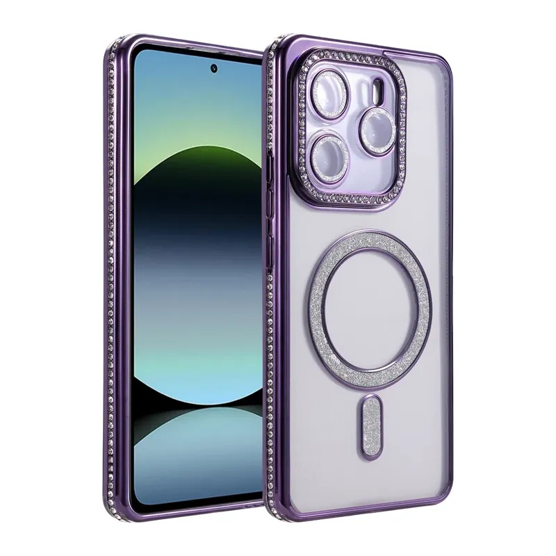 Xiaomi Redmi Note 14 4G Joke Simli Magneticsafe Kılıf - Derin Mor
