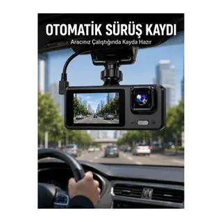 3 Kameralı DVR Araç Kamerası – Tam Güvenlik, Tam Kapsama Yeni Nesil