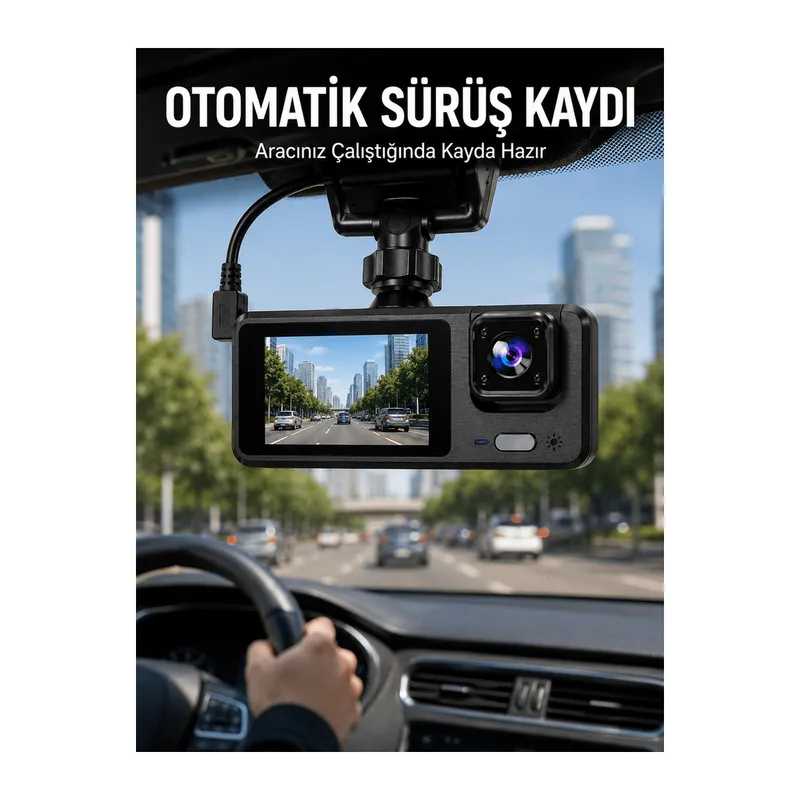 3 Kameralı DVR Araç Kamerası – Tam Güvenlik, Tam Kapsama Yeni Nesil
