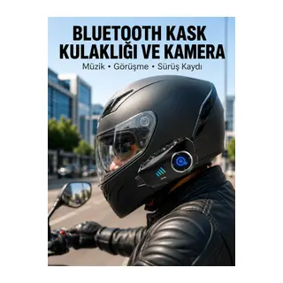 Q28 Kameralı Motosiklet Kask Kulaklık Bluetooth 5.3 Su Geçirmez 1080P HD Yeni Nesil