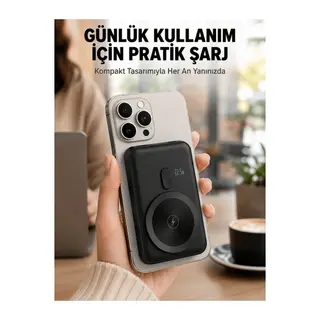 MagSafe Uyumlu Kablosuz Powerbank Taşınabilir Hızlı Şarj Yeni Nesil