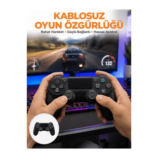 PS4 Uyumlu Kablosuz Oyun Kolu – Gerçekçi Titreşimli Geri Bildirim Yeni Nesil