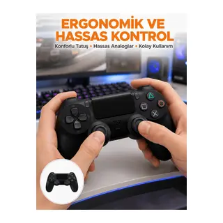 Kablosuz PS4 Oyun Kolu – Çift Titreşimli Motor, Uzun Pil Ömrü ve Hassas Kontrol Yeni Nesil