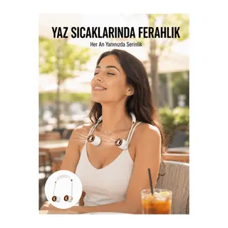 USB Şarjlı Katlanabilir Boyun Fanı | 3 Kademeli, Sessiz ve Taşınabilir Tasarım Yeni Nesil