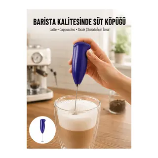 Portatif Kahve Köpürtücü – Latte, Cappuccino, Milkshake ve Puding Yapıcı