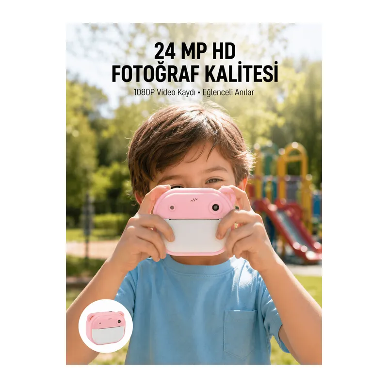 Anında Baskı Özellikli Şipşak Kamera 24MP HD Çift Lensli ve 32GB Hafızalı