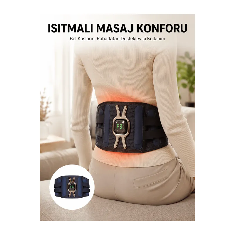 Isıtmalı Bel ve Bacak Masaj Kemeri Vücut Destekli