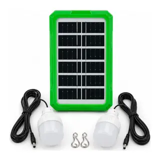 6V 3.5W Solar Panel Sistemli Taşınabilir Aydınlatma Seti – 2 LED Ampullü Kamp Lambası