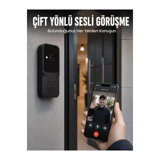 Kablosuz Akıllı Kapı Zili Gece Görüşlü Wi-Fi Güvenlik Kameralı Kapı Zili