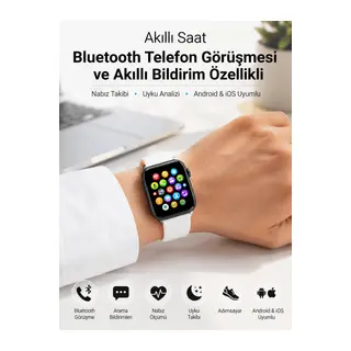 Nabız Ölçümü, Uyku Takibi ve Günlük Aktivite Analizi Sunan Zarif Tasarımlı Beyaz Akıllı Saat