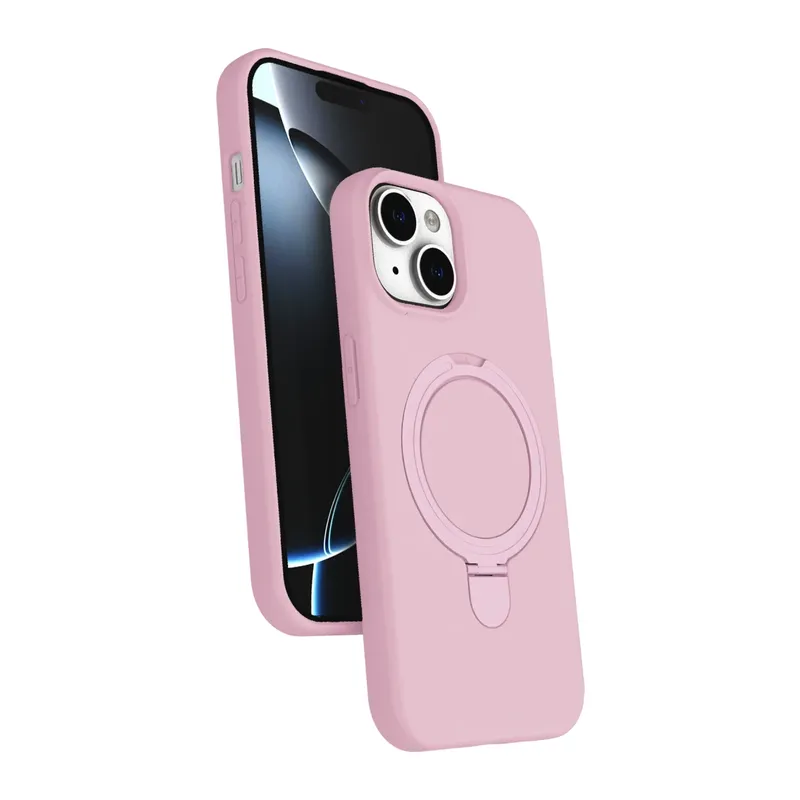 Apple iPhone 14 Regal Magsafe Standlı Kapak - Açık Pembe
