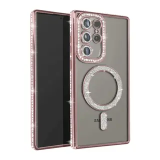 Samsung Galaxy S23 Ultra Joke Simli Magneticsafe Kılıf - Pembe