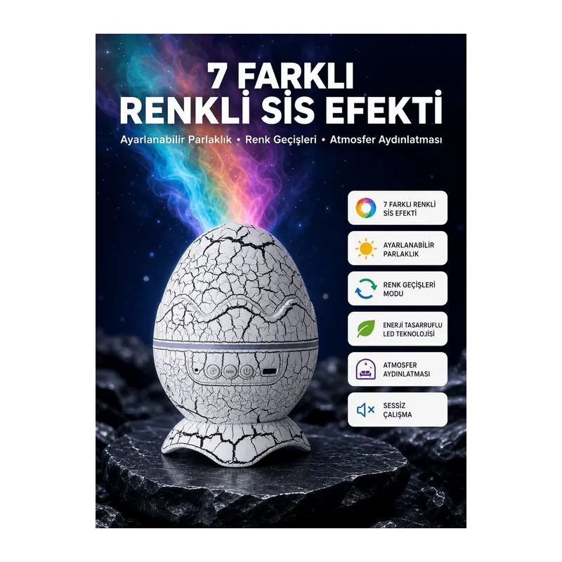 Yıldız Gökyüzü Efektli Çok Modlu Gece Işığı