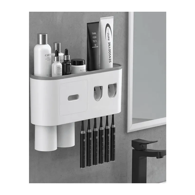 Çok Fonksiyonlu Diş Fırçası Tutucu Otomatik Dispenser Bardaklı Organizer