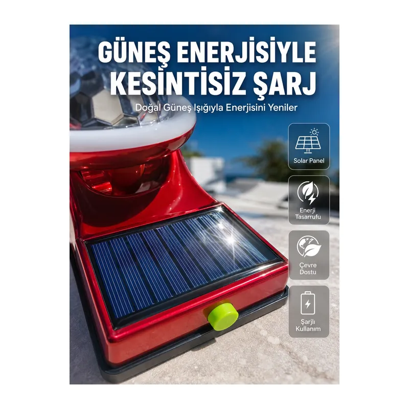 Taşınabilir Solar LED Parti Lambası USB Şarjlı Renkli Dekoratif Aydınlatma