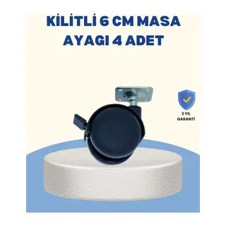 Kilitli Mobilya Tekerleği 6 cm 4’lü Kolay Kurulum