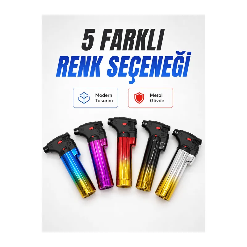 Gaz Dolumlu Rüzgar Dayanıklı Pürmüz Çakmak Ayarlı Alev Güçlü Performans