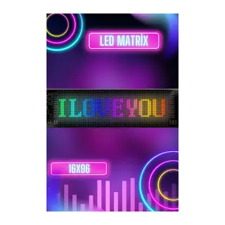 Led Matrix Bluetooth Bağlantılı Araç Camına Uygun Pixsel Görünümlü 16X96 pixel