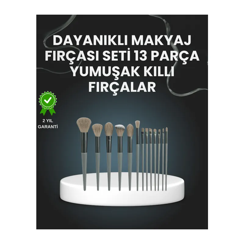 13'lü Fiber Kıllı Yumuşak Makyaj Fırçası Seti Taşınabilir ve Ergonomik Tasarım