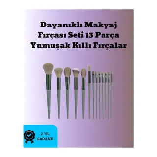 Toz ve Krem Ürünler İçin Güçlü Tutucu Yumuşak Kıllı Makyaj Fırça Takımı 13 Parça