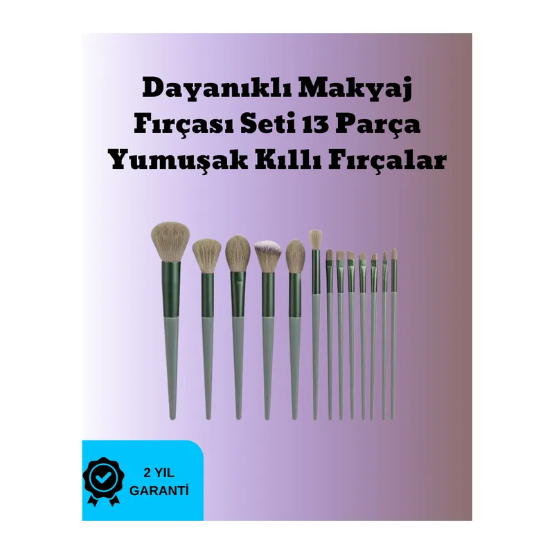 Toz ve Krem Ürünler İçin Güçlü Tutucu Yumuşak Kıllı Makyaj Fırça Takımı 13 Parça