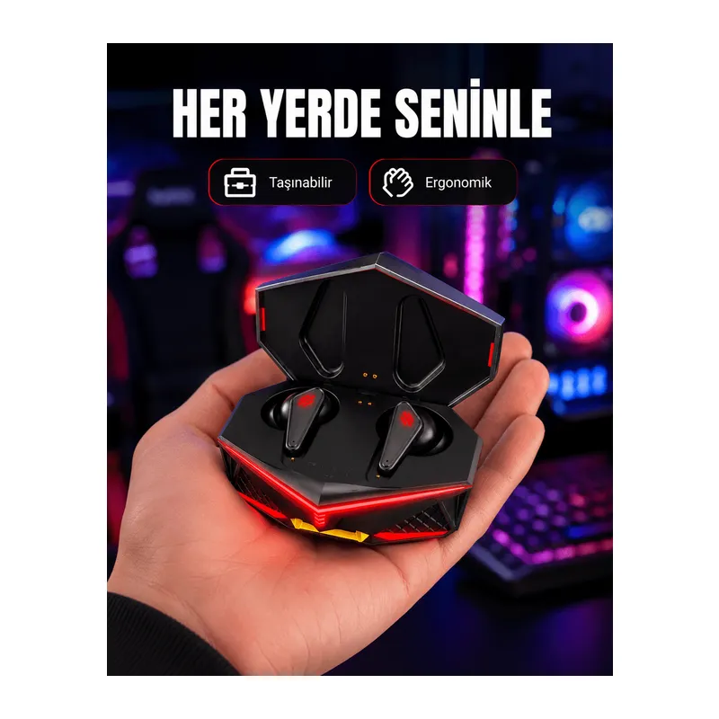 Kablosuz Bluetooth Gaming Kulaklık Suya Dayanıklı Yeni Nesil