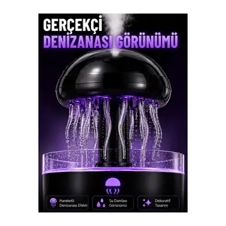 RGB Işıklı Denizanası Hava Nemlendirici Ultrasonik Buhar Makinesi 2H 4H 8H Zamanlayıcılı