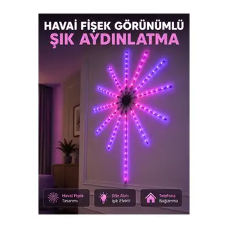 Dekoratif RGB Fireworks LED Duvar Işığı Çok Renkli Telefon Kontrollü LED Aydınlatma