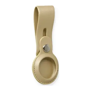 Airtag Askılı Deri Kılıf - Gold