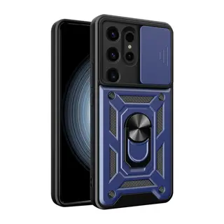 Samsung Galaxy S24 Ultra Kılıf Pars Lens Yüzüklü Silikon - Lacivert
