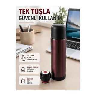 Çift Katmanlı Vakumlu Termos Ofis Araç Kamp İçin Paslanmaz Çelik Termos