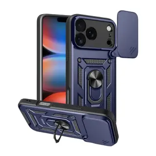 Apple iPhone 17 Pro Max Pars Lens Yüzüklü Silikon - Lacivert
