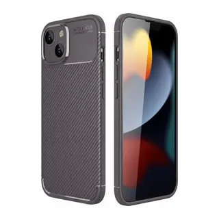 Apple iPhone 14 Kılıf Auto Focus Karbon Kapak - Gri