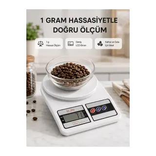 LCD Ekranlı Hassas Dijital Mutfak Terazisi – 5kg Kapasite, 1g Hassasiyet Yeni Nesil