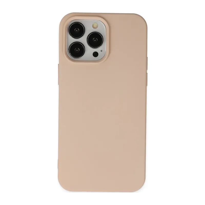 Apple iPhone 15 Pro Kılıf Nano içi Kadife Silikon - Pudra