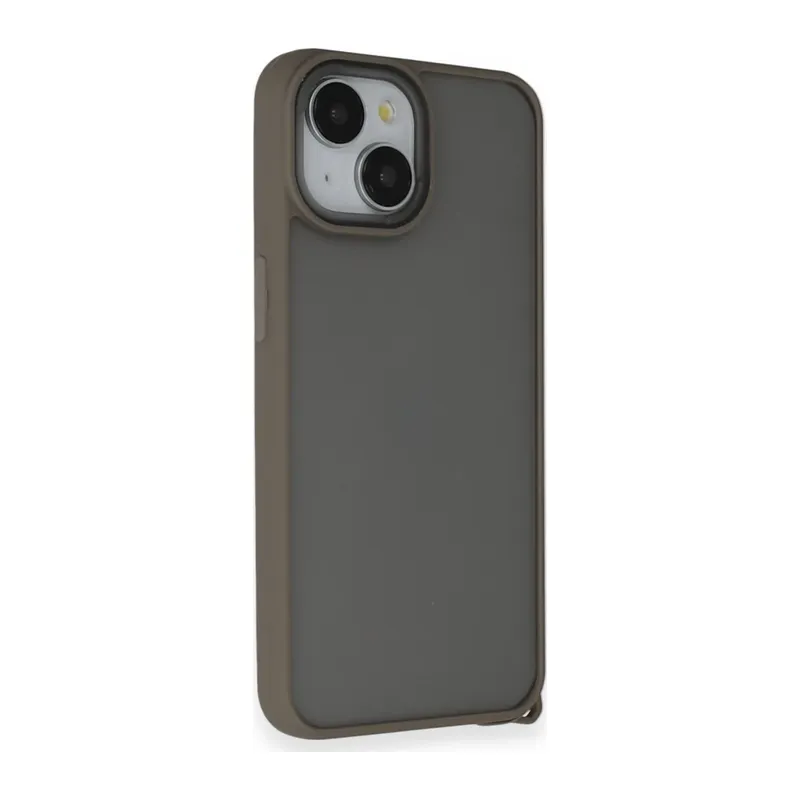 Apple iPhone 14 Kılıf Elegant Kapak - Titan Gri