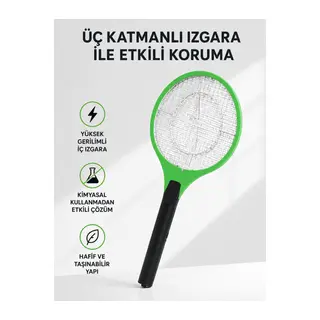 Yüksek Gerilimli Elektronik Sinek Raket – Sessiz, Kimyasız ve Güvenli Kullanım