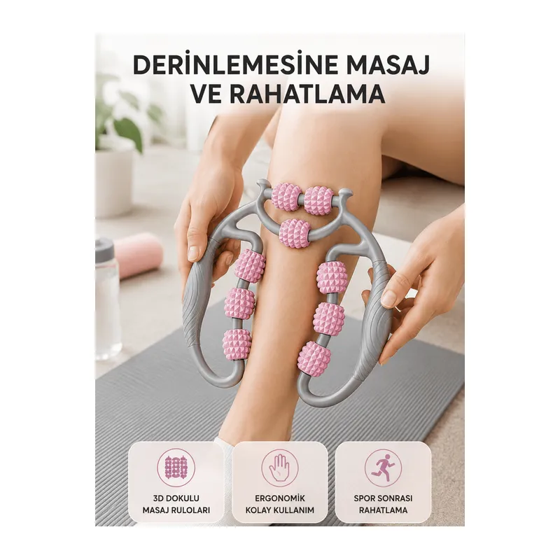 Taşınabilir 3D Masaj Rulosu – Kas Rahatlatıcı ve Yağ Azaltıcı Masaj Cihazı