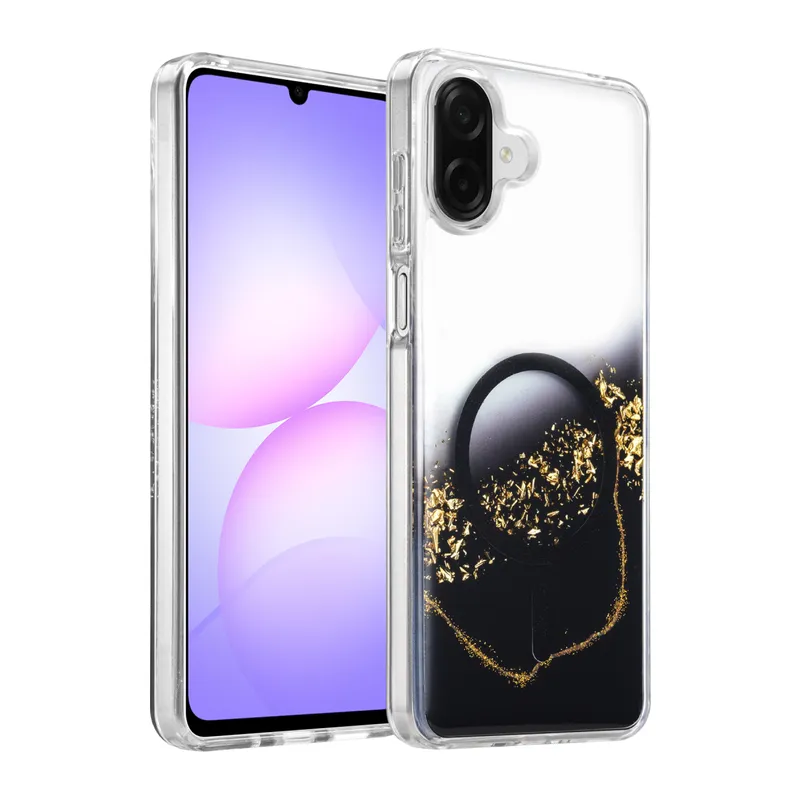 Onegif Samsung Galaxy A07 4G Lotus Simli Magsafe Kapak - Siyah