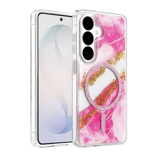 Onegif Samsung Galaxy S26 Lotus Simli Magsafe Kapak - Pembe